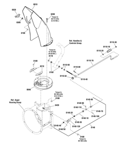 Discharge Chute Group Diagram and Parts List for 1696416-00 2013 Briggs and Stratton Snow Blower